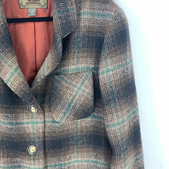 Vtg JL Colebrook Womens Medium Tweed Jacket Plaid Wool Blend Grandma Grunge - Picture 4 of 11